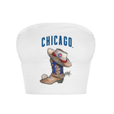 Chicago Cubs Cowboy Boot Crop Tube Top