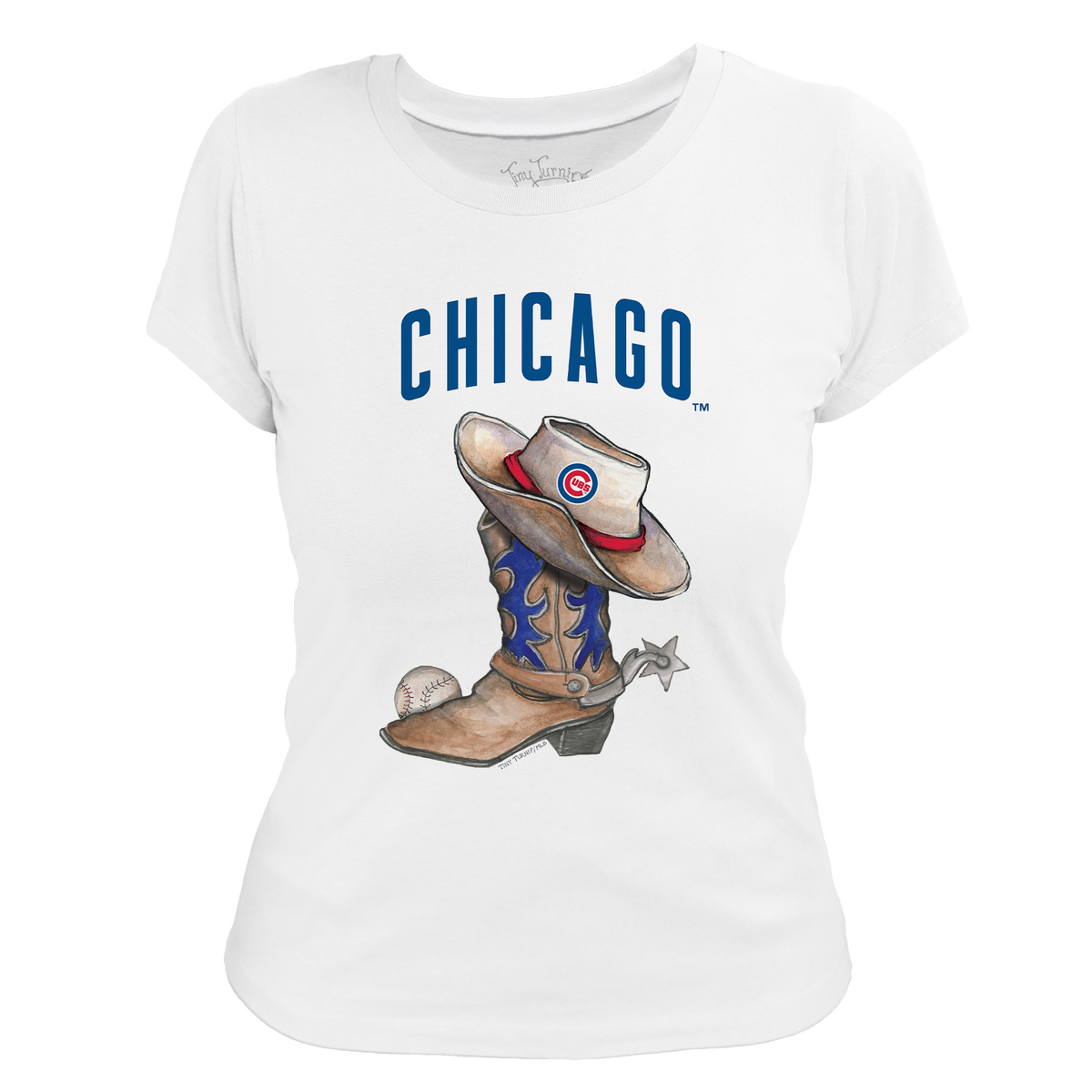 Chicago Cubs Cowboy Boot Women's Tee Shirt