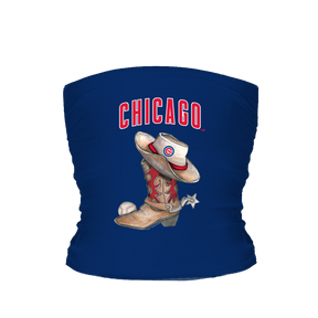 Chicago Cubs Cowboy Boot Tube Top - Tiny Turnip