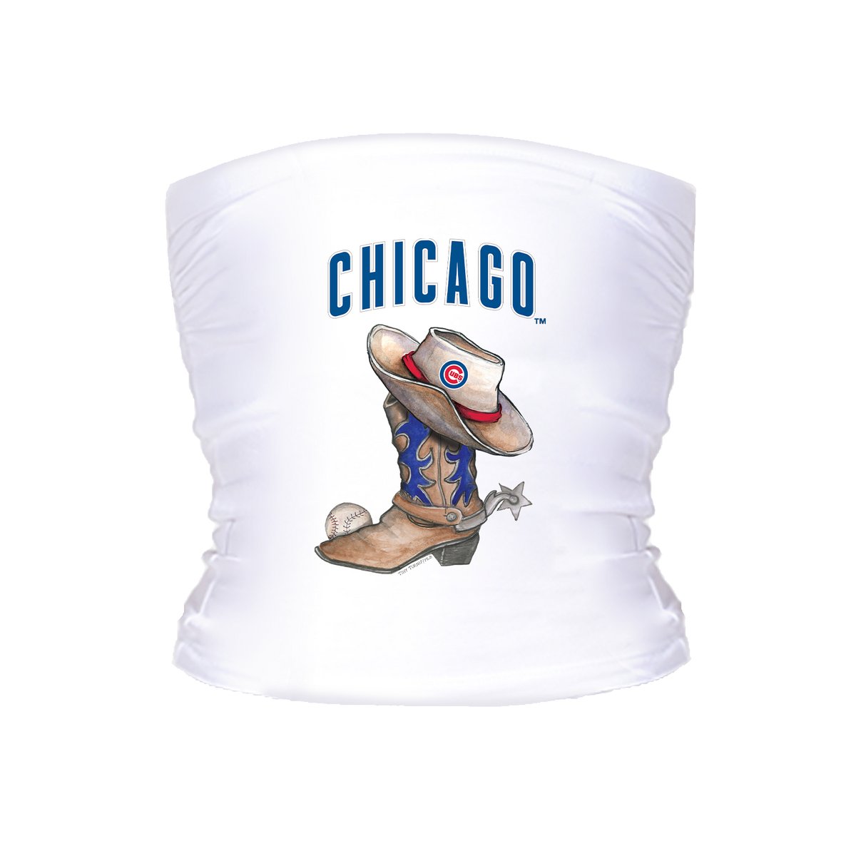 Chicago Cubs Cowboy Boot Crop Tube Top