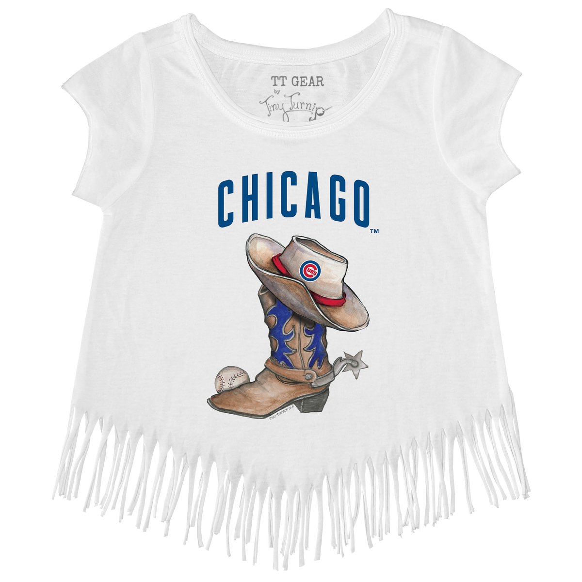 Chicago Cubs Cowboy Boot Fringe Tee