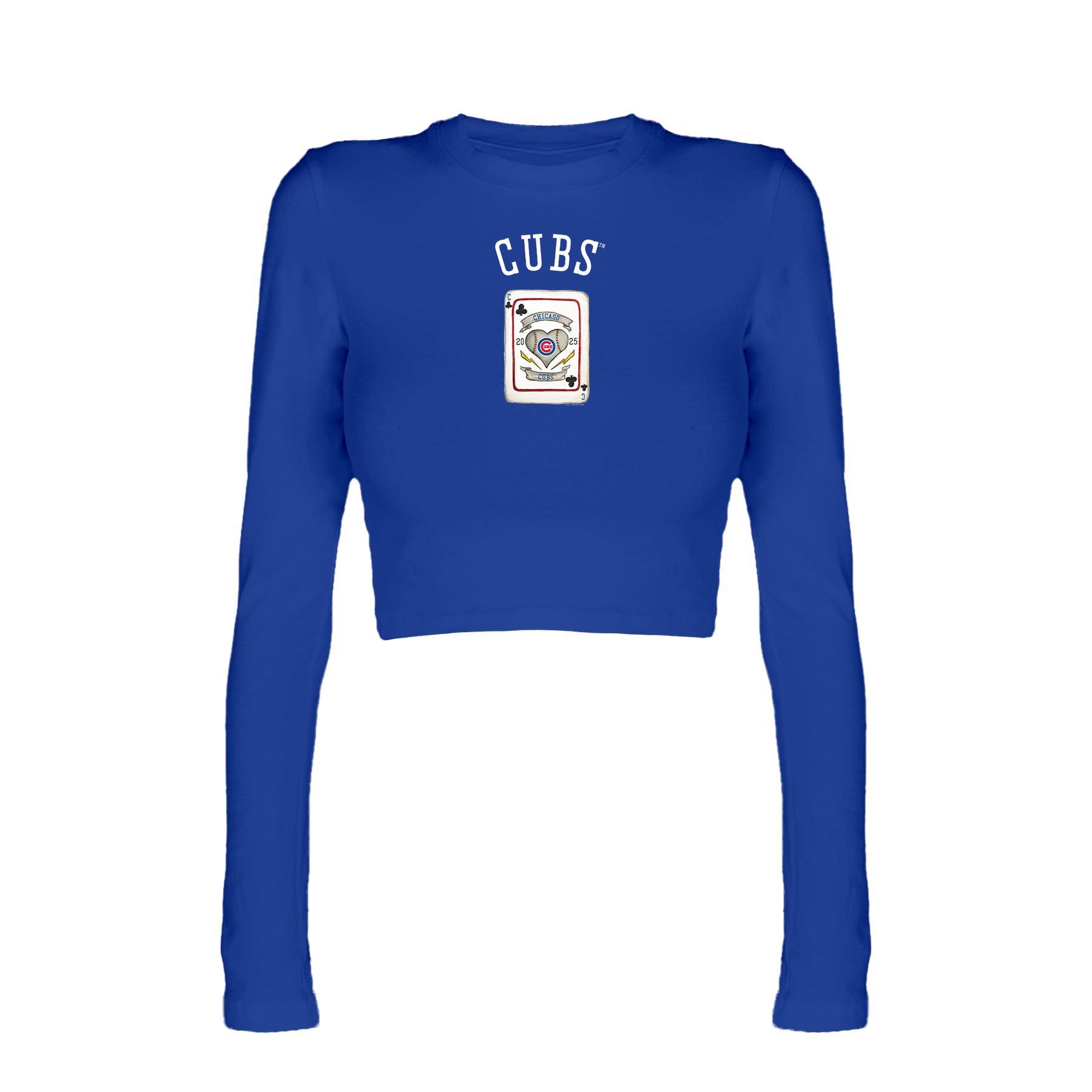 Chicago Cubs Card Candice Crop Long Sleeve