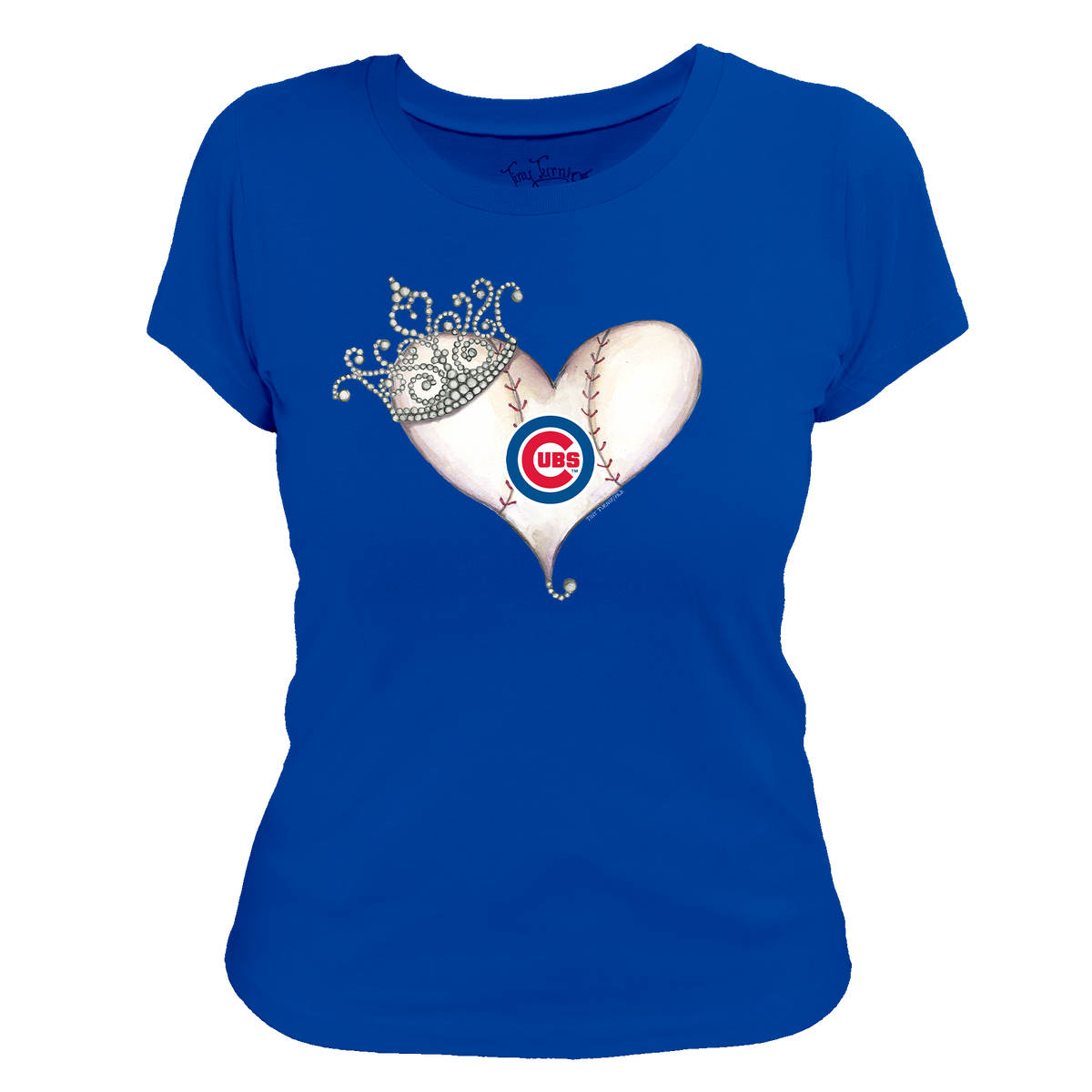 Chicago Cubs Tiara Heart Tee Shirt