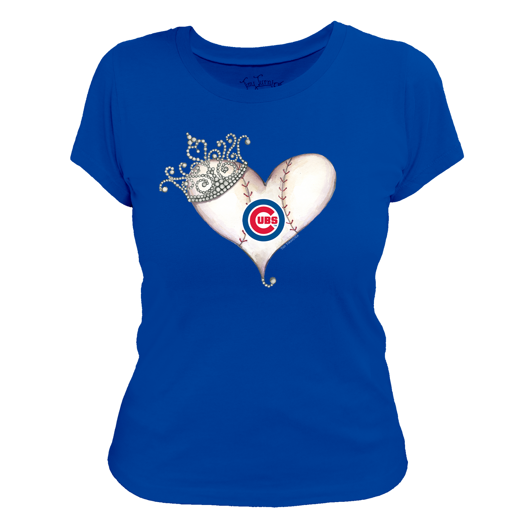 Chicago Cubs Tiara Heart Tee Shirt
