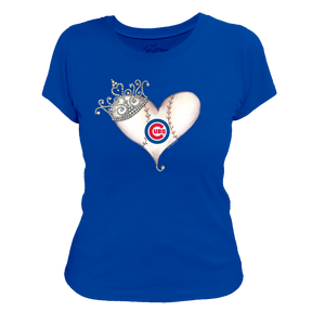 Chicago Cubs Tiara Heart Tee Shirt