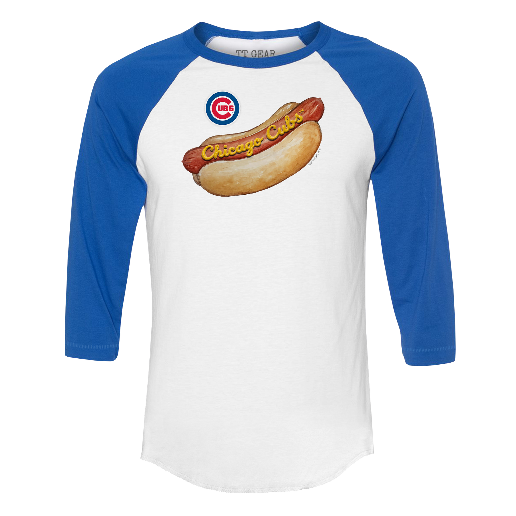 Chicago Cubs Hot Dog 3/4 Royal Blue Sleeve Raglan