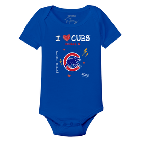 I Heart Cubs Short Sleeve Snapper - Tiny Turnip