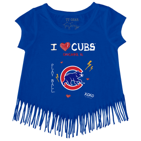 I Heart Cubs Fringe Tee - Tiny Turnip