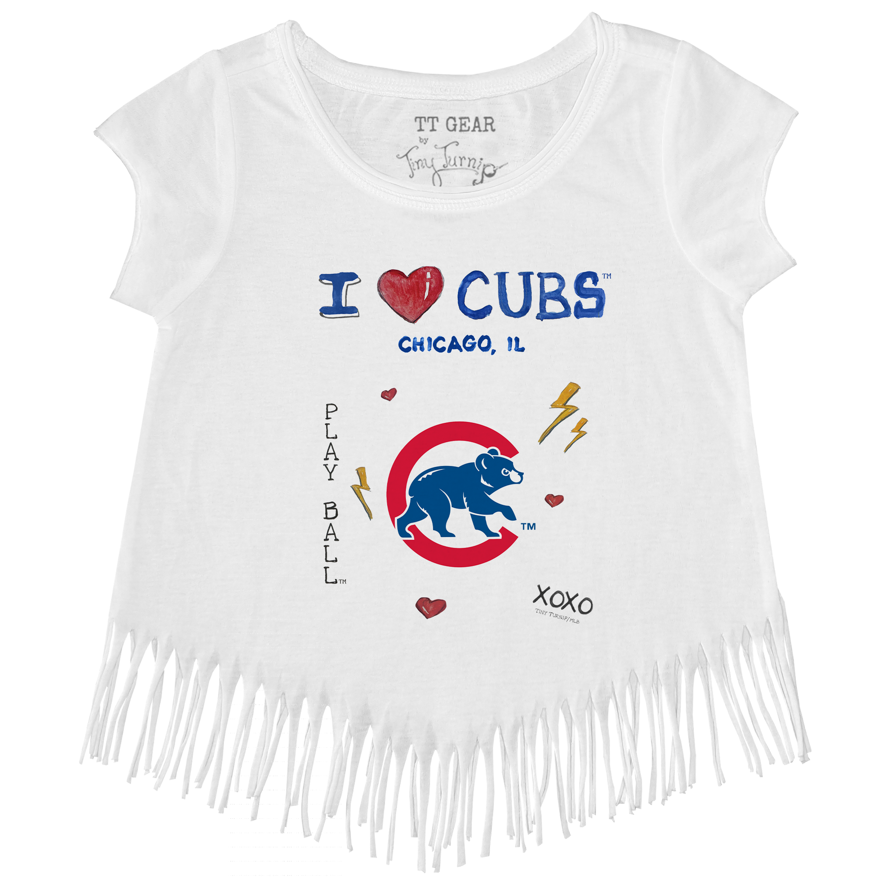 I Heart Cubs Fringe Tee - Tiny Turnip
