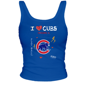 Chicago Cubs I Heart Cubs OG Ribbed Tank - Tiny Turnip