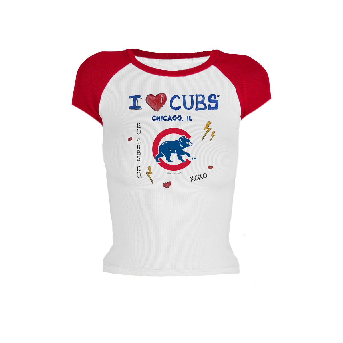 I Heart Cubs Roxy Raglan Short Sleeve