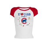 I Heart Cubs Roxy Raglan Short Sleeve