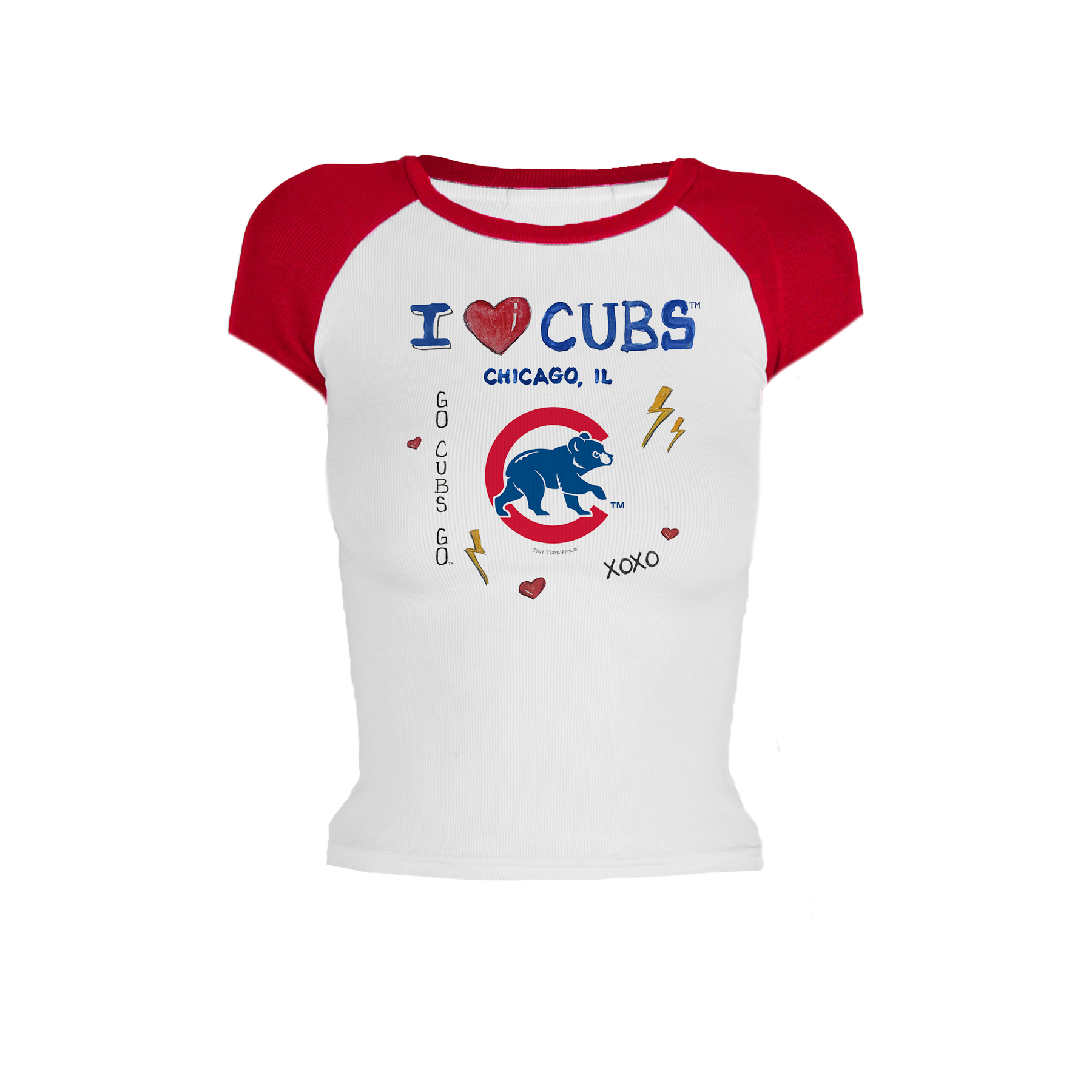 I Heart Cubs Roxy Raglan Short Sleeve