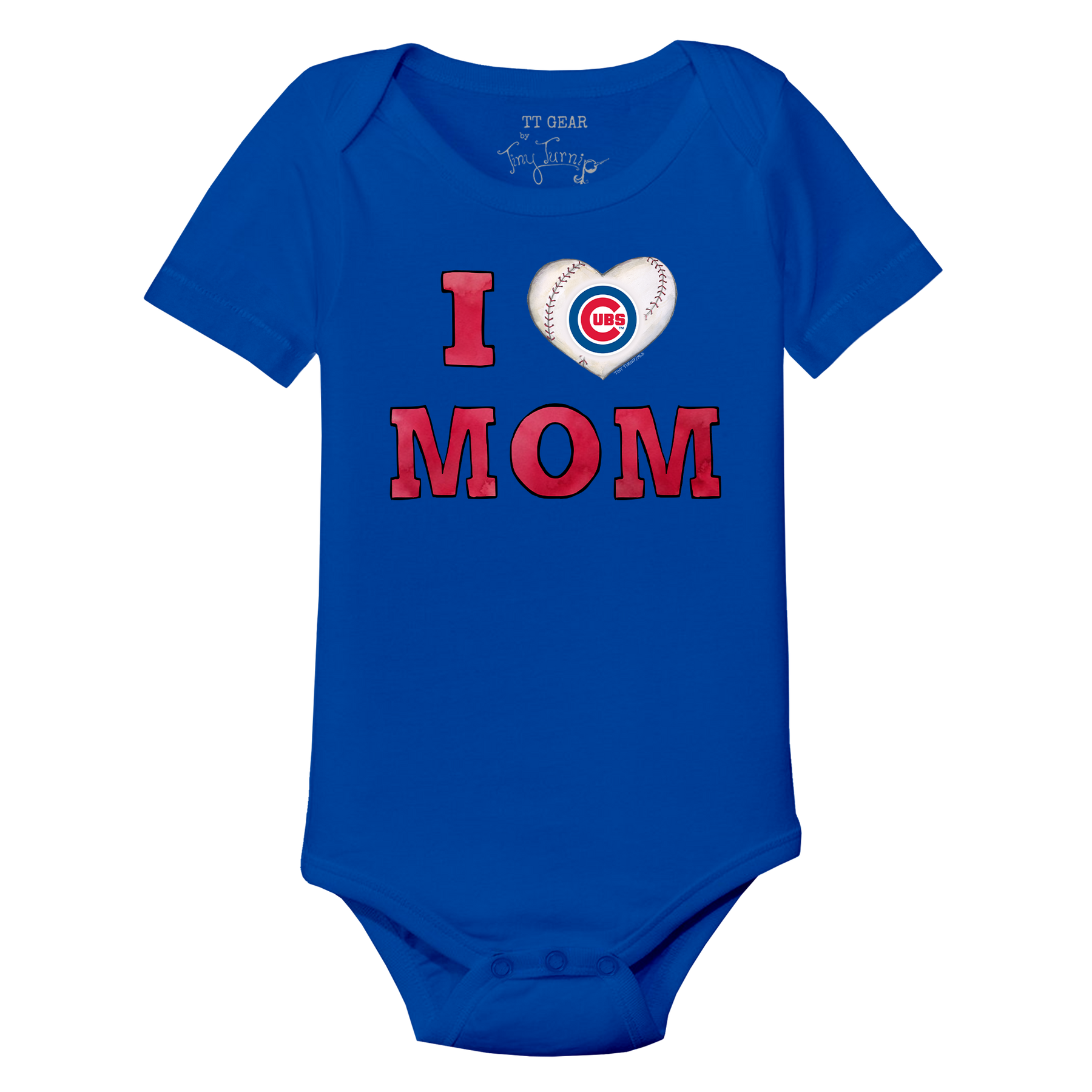 Chicago Cubs I Love Mom Short Sleeve Snapper