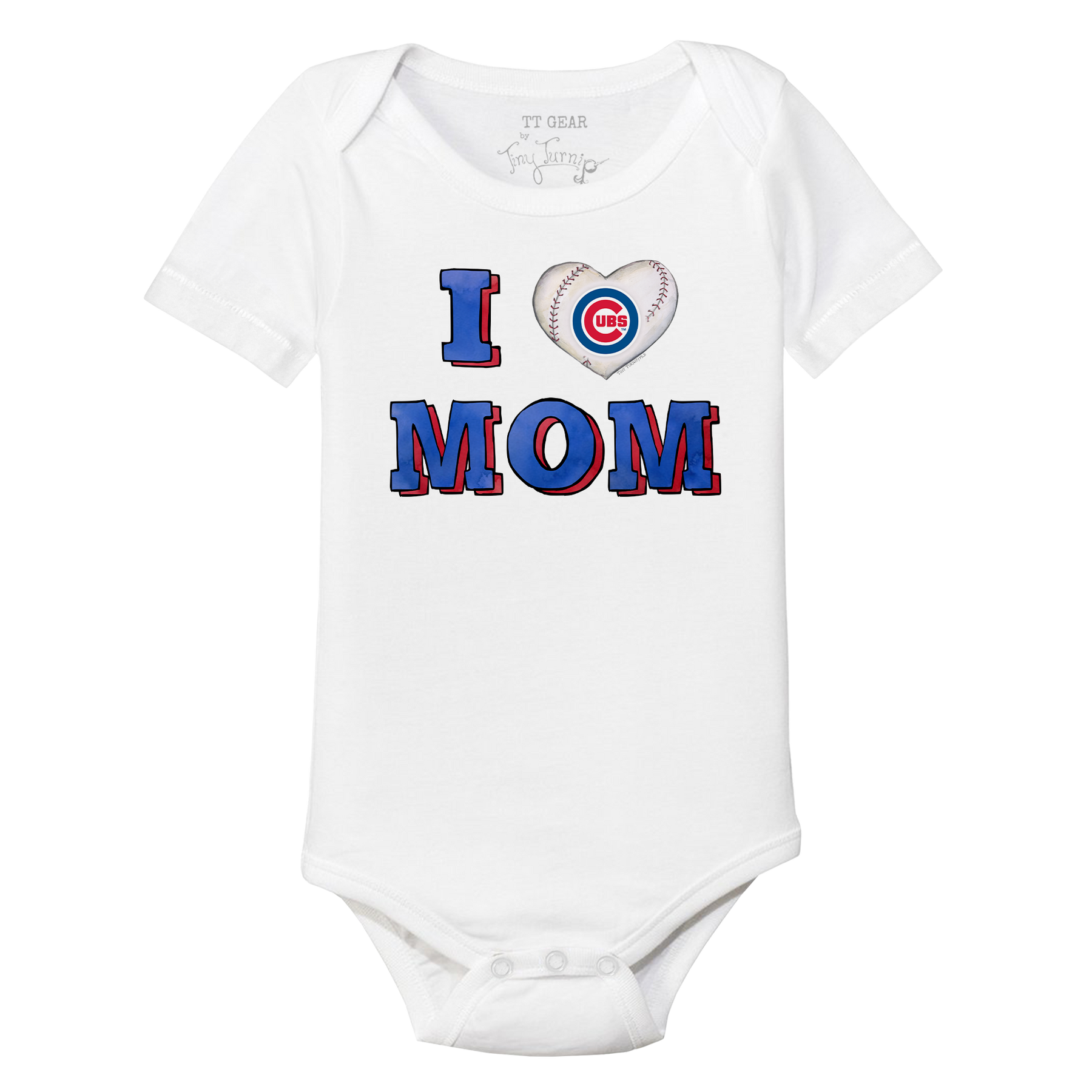Chicago Cubs I Love Mom Short Sleeve Snapper