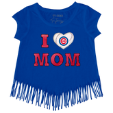 Chicago Cubs I Love Mom Fringe Tee