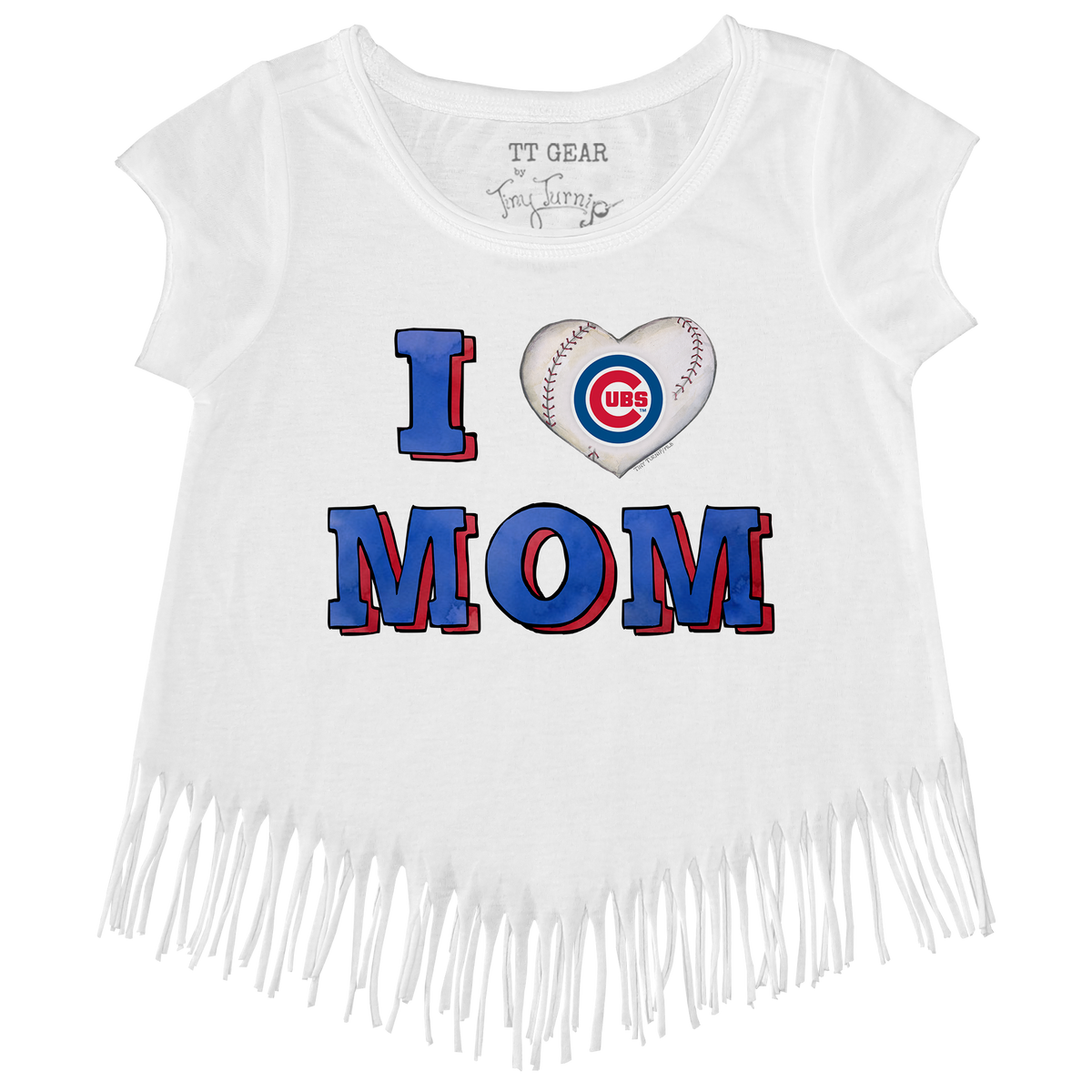 Chicago Cubs I Love Mom Fringe Tee