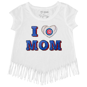 Chicago Cubs I Love Mom Fringe Tee