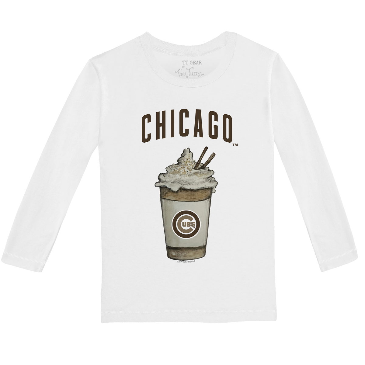 Chicago Cubs Latte Long-Sleeve Tee Shirt