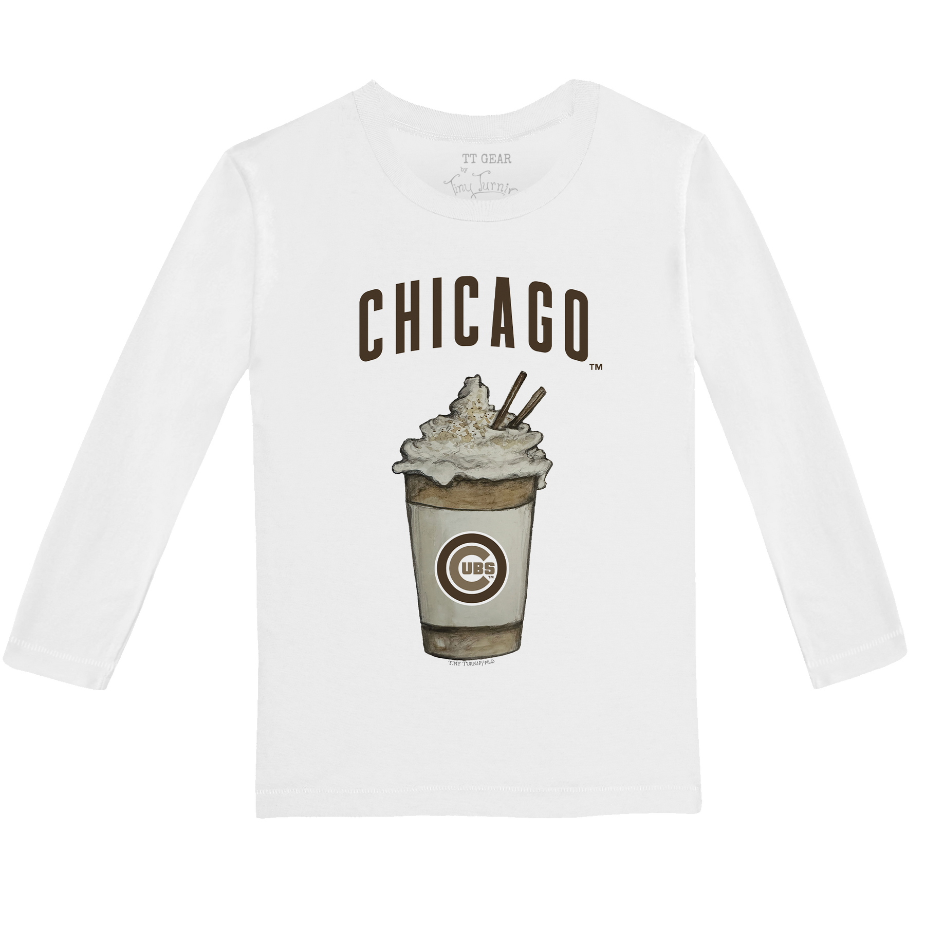 Chicago Cubs Latte Long-Sleeve Tee Shirt