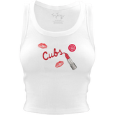 Chicago Cubs Lipstick Crop Tank - Tiny Turnip