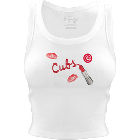 Chicago Cubs Lipstick Crop Tank - Tiny Turnip