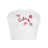 Chicago Cubs Lipstick Crop Tube Top - Tiny Turnip