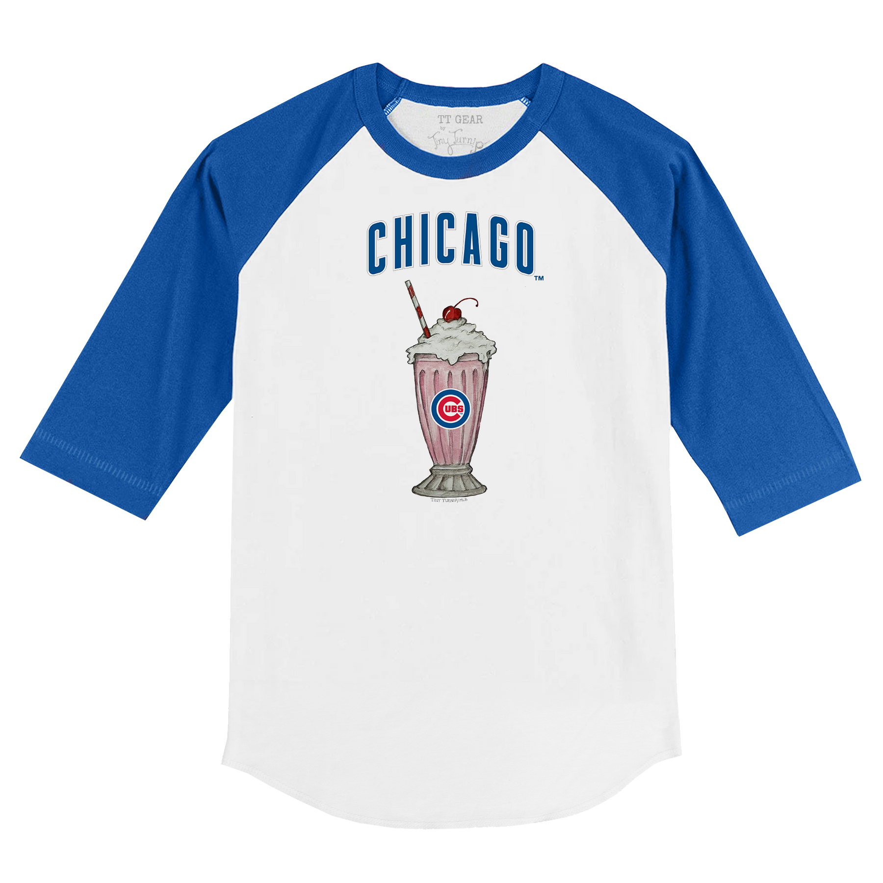 Chicago Cubs Milkshake 3/4 Royal Blue Sleeve Raglan