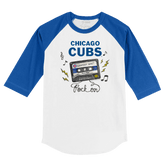 Chicago Cubs Mixtape 3/4 Royal Blue Sleeve Raglan