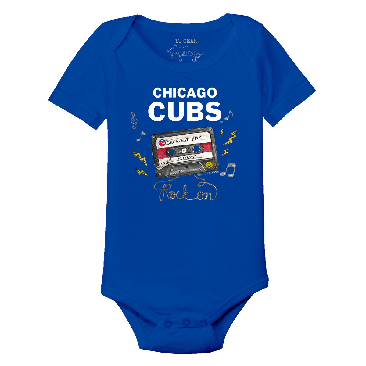 Chicago Cubs Mixtape Short Sleeve Snapper - Tiny Turnip