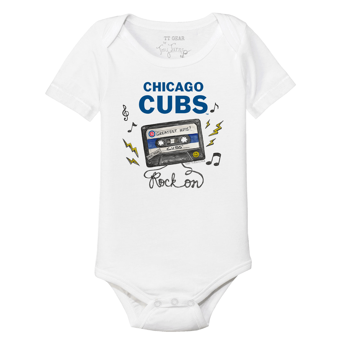 Chicago Cubs Mixtape Short Sleeve Snapper - Tiny Turnip