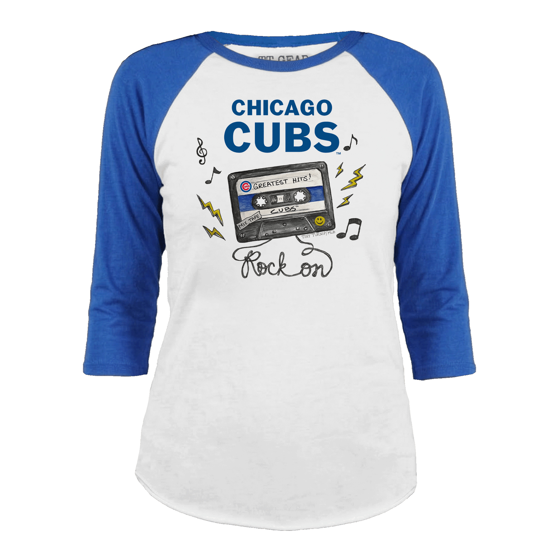 Chicago Cubs Mixtape 3/4 Royal Blue Sleeve Raglan