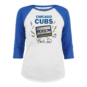 Chicago Cubs Mixtape 3/4 Royal Blue Sleeve Raglan