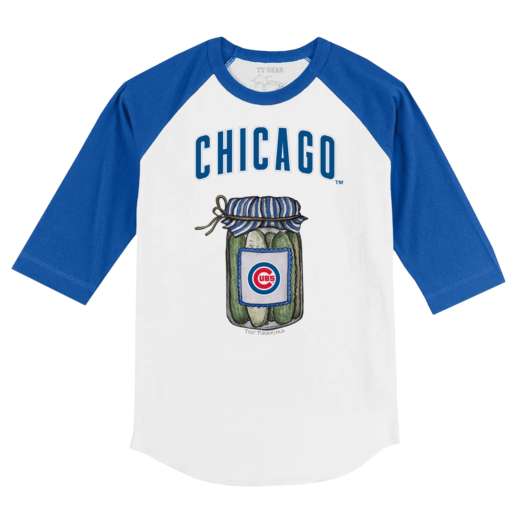 Chicago Cubs Pickle Jar 3/4 Royal Blue Sleeve Raglan