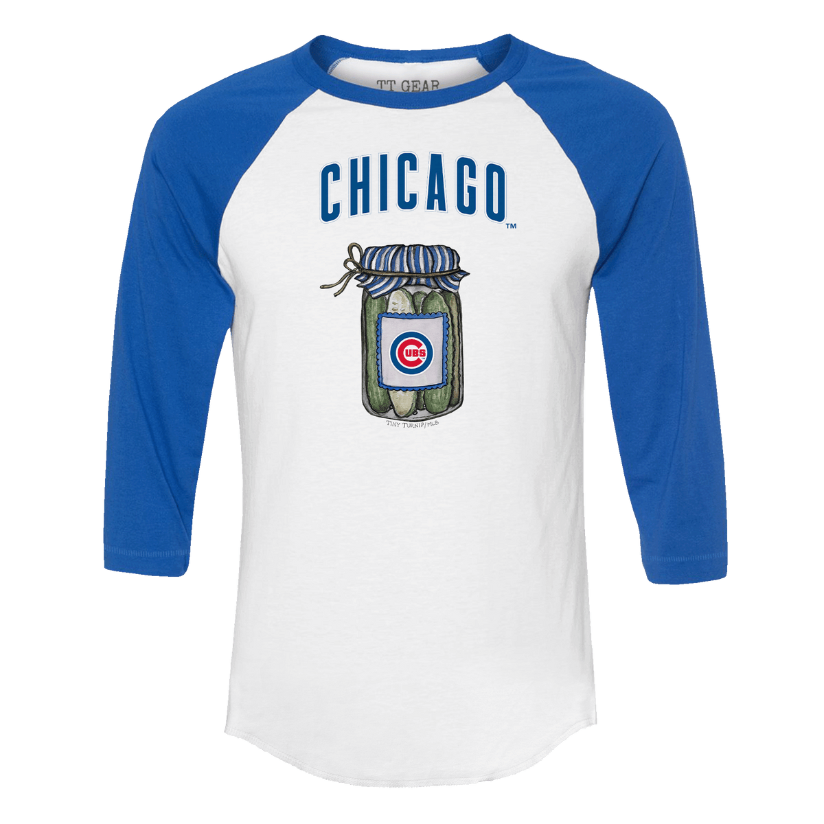 Chicago Cubs Pickle Jar 3/4 Royal Blue Sleeve Raglan