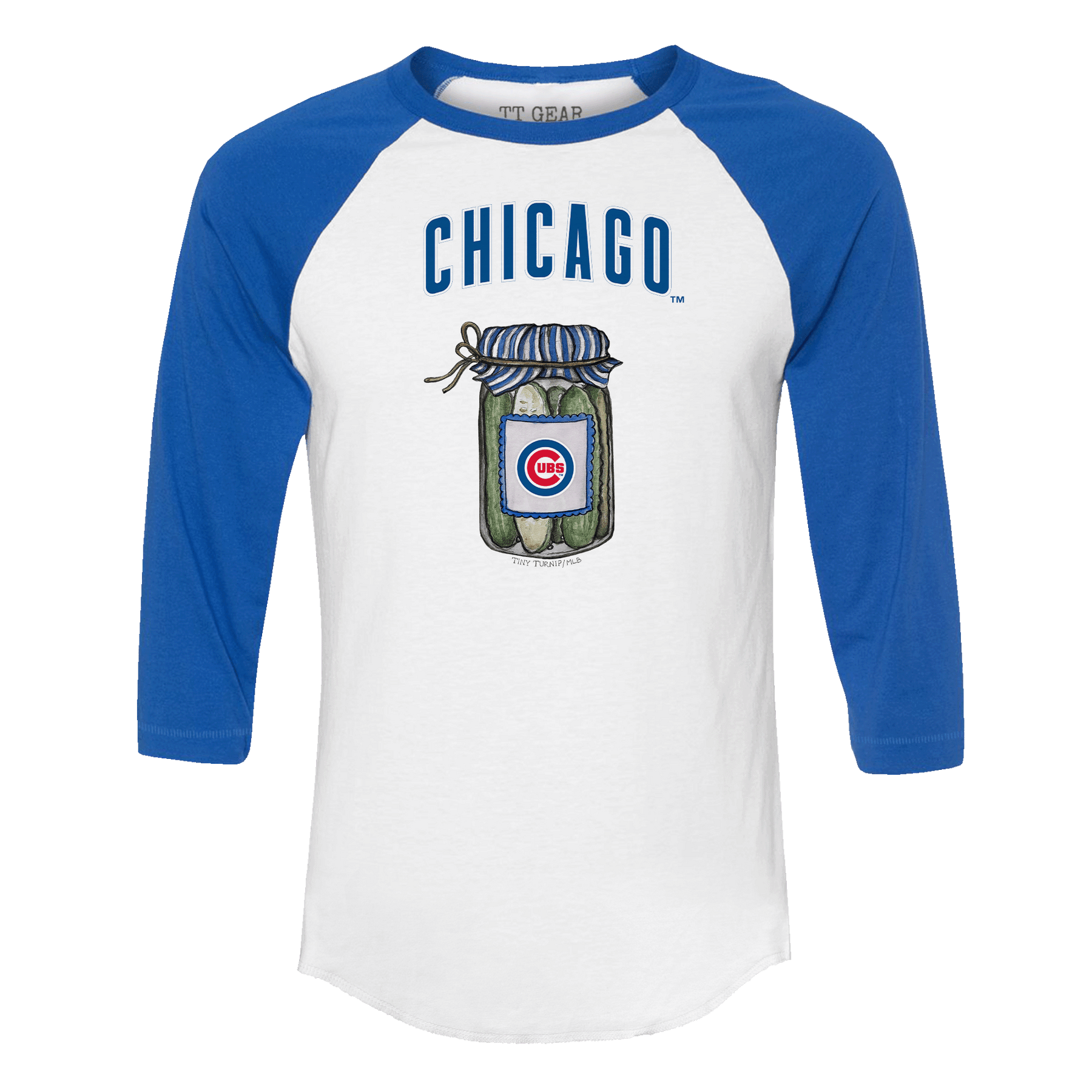 Chicago Cubs Pickle Jar 3/4 Royal Blue Sleeve Raglan