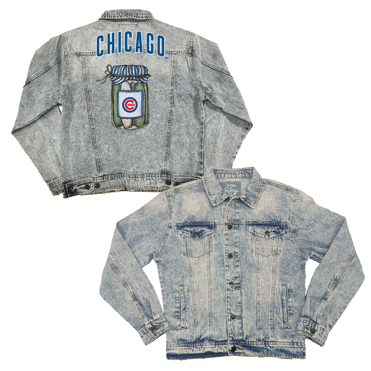 Chicago Cubs Pickle Jar Boyfriend Denim Jacket