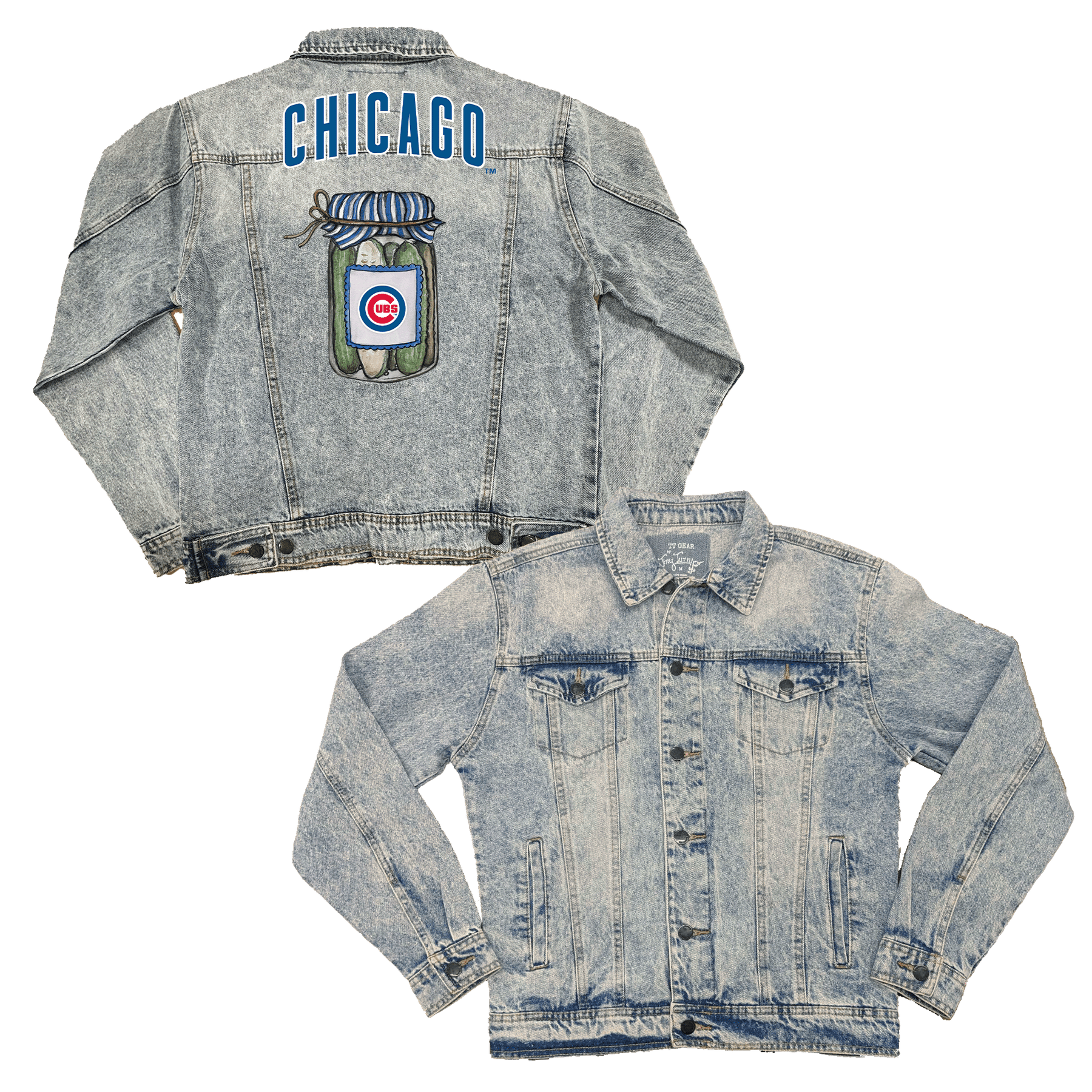 Chicago Cubs Pickle Jar Boyfriend Denim Jacket