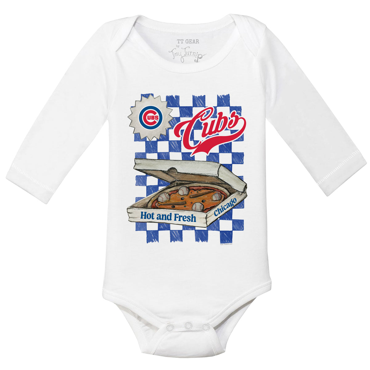 Chicago Cubs Pizza Long Sleeve Snapper