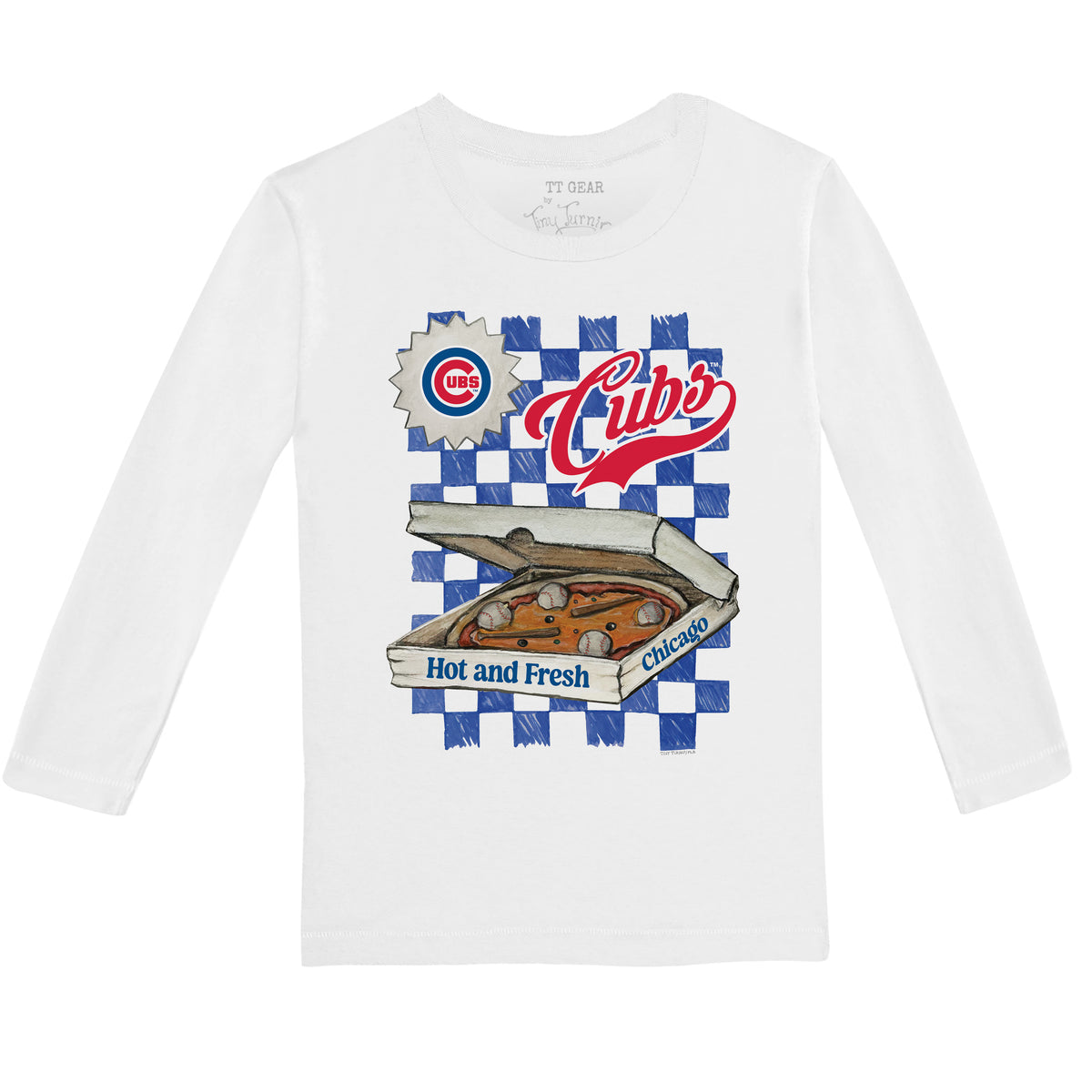 Chicago Cubs Pizza Long-Sleeve Tee Shirt