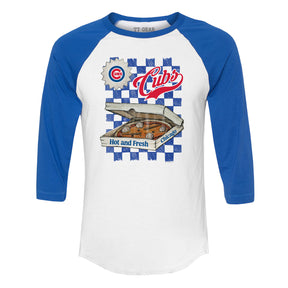 Chicago Cubs Pizza 3/4 Royal Blue Sleeve Raglan