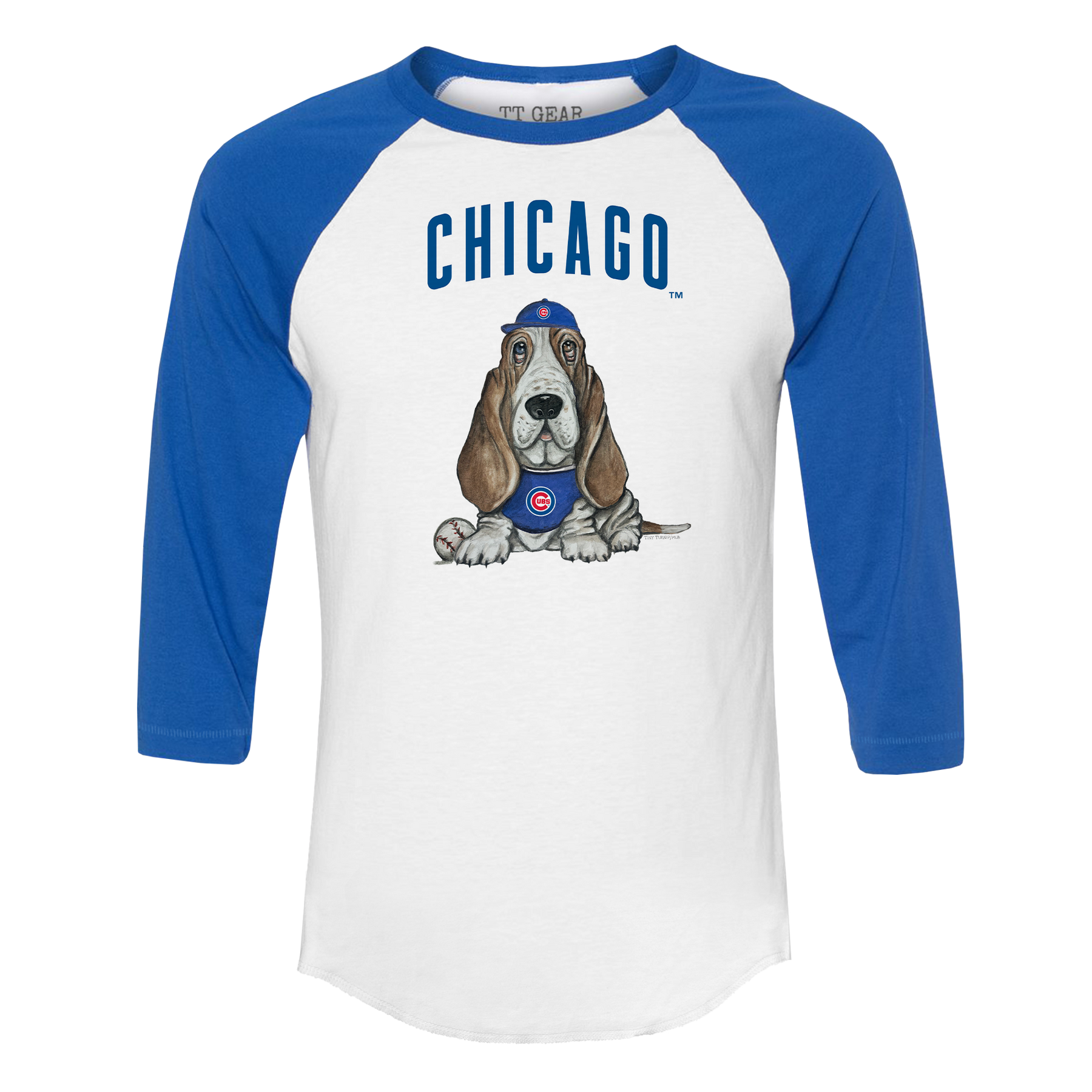 Chicago Cubs Puddy 3/4 Royal Blue Sleeve Raglan - Tiny Turnip