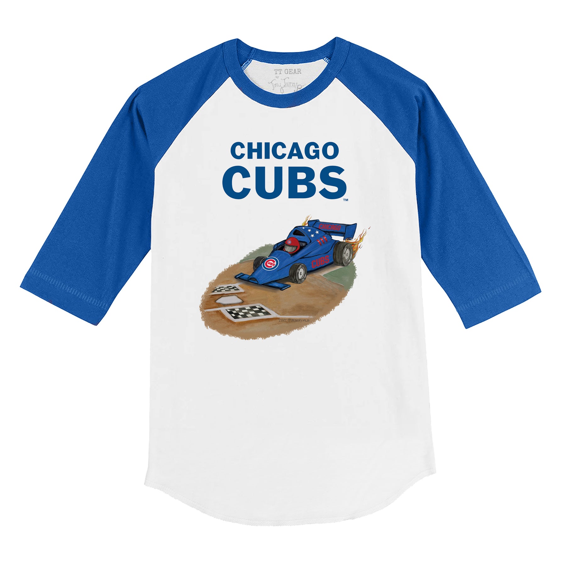 Chicago Cubs Race Car 3/4 Royal Blue Sleeve Raglan