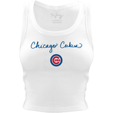 Chicago Cubs Logo Script Crop Tank - Tiny Turnip