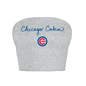 Chicago Cubs Logo Script Crop Tube Top