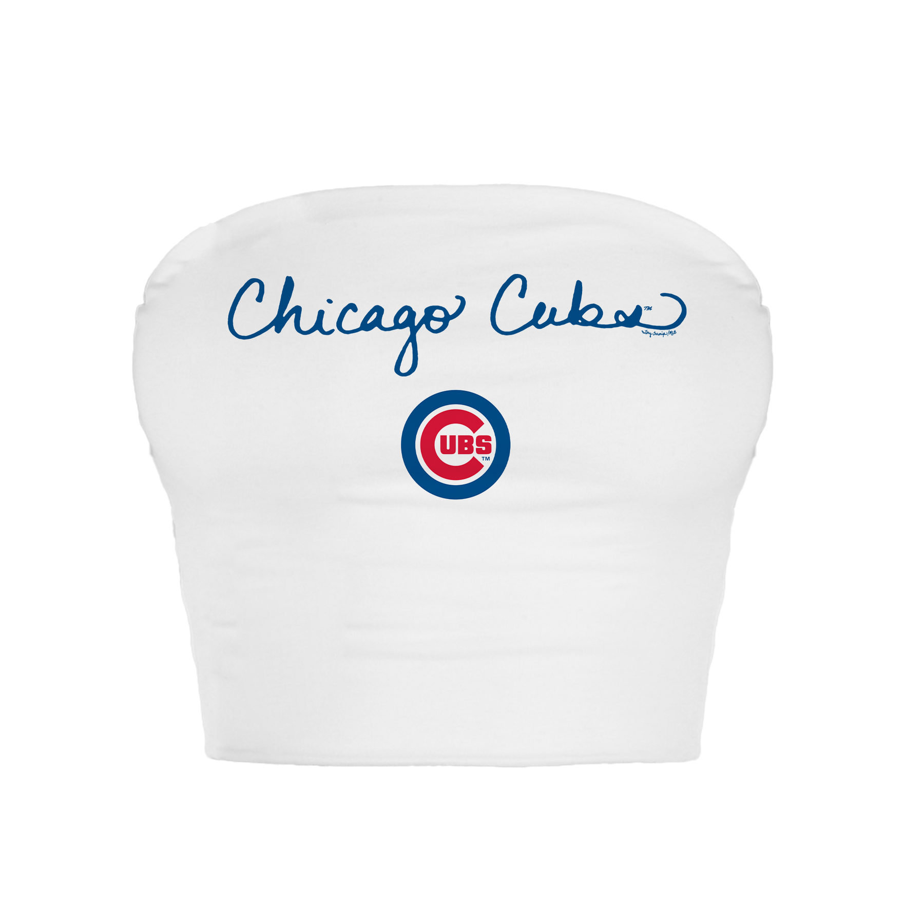 Chicago Cubs Logo Script Crop Tube Top