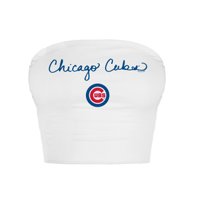 Chicago Cubs Logo Script Crop Tube Top