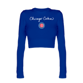 Chicago Cubs Script Candice Crop Long Sleeve