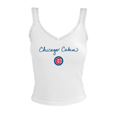 Chicago Cubs Script Lace Tank