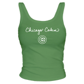Chicago Cubs Logo Script Ribbed Tank - Tiny Turnip